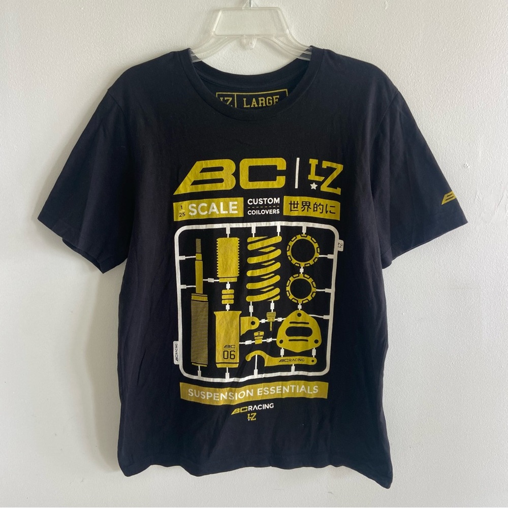 3/$25 LZ BC Racing Coilover Black and Yellow Graphic Tee M